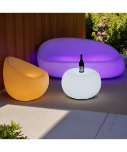 Dorado Tavolino Luminoso Rosa 68x68 cm in Plastica con Ricarica USB