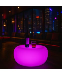 Dorado Tavolino Luminoso Rosa 68x68 cm in Plastica con Ricarica USB