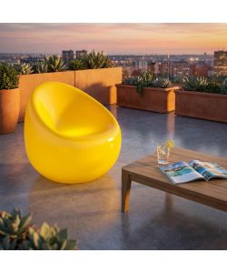 Cosma Poltrona Luminosa Gialla in Plastica PE 75x75x70 cm per Esterni