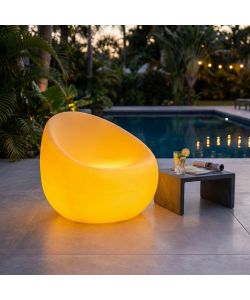 Cosma Poltrona Luminosa Gialla in Plastica PE 75x75x70 cm per Esterni