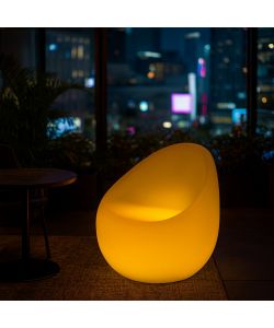 Cosma Poltrona Luminosa Gialla in Plastica PE 75x75x70 cm per Esterni