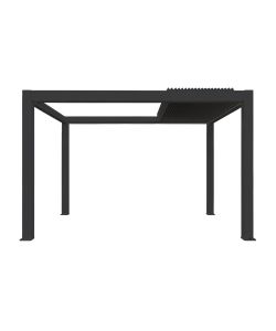 Pergola Bioclimatica Retrattile Motorizzata 4x4 Grigio Scuro Alluminio