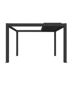 Pergola Bioclimatica Retrattile Motorizzata 4x4 Grigio Scuro Alluminio