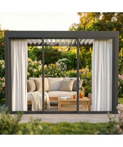 Pergola Bioclimatica Tenda Interno 3m Antracite Rettangolare Appendere Moderno
