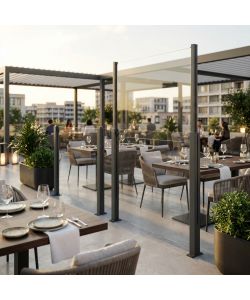 FRANGIVENTO IN VETRO ELEVABILE ANTRACITE 90x10x110/180 cm MANUALE