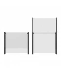 FRANGIVENTO IN VETRO ELEVABILE ANTRACITE 90x10x110/180 cm MANUALE