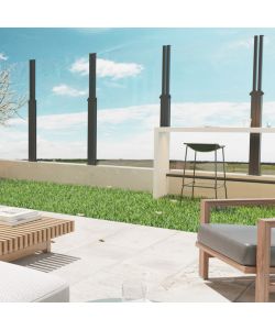 FRANGIVENTO IN VETRO ELEVABILE ANTRACITE 90x10x110/180 cm MANUALE