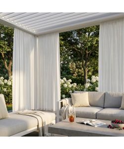 Pergola Bioclimatica - Tenda da Interno 4m Bianco per Pergola Bioclimatica Rettangolare