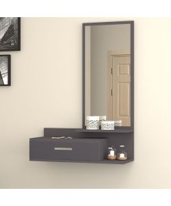 Effezeta Italia - Mobile ingresso Joy cemento con specchio - 80x35x116H cm - Pratico e funzionale