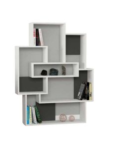 Libreria Barce bianco antracite 101x22x132h