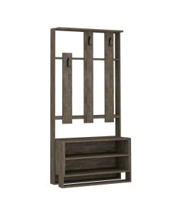 Effezeta Italia Mobile Ingresso Chester Noce 90x36x180 cm - Mobili Ingresso - 3 Ganci Appendiabiti - 2 Mensoline - Vano a Giorno