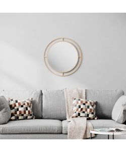 Specchio Bubble con doppia cornice in metallo oro