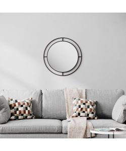 Specchio Bubble con doppia cornice in metallo nero
