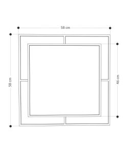 Specchio quadrato Corner con doppia cornice in metallo nero