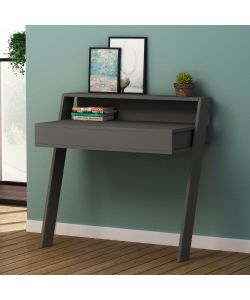 Scrivania da parete Cowork antracite con cassetto 94 cm.