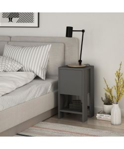 Effezeta Comodino Ema Antracite Anta Ribalta 30x30x55h - Arredo Camera