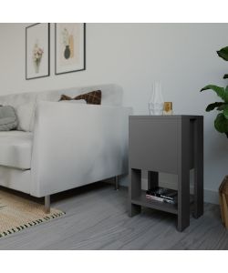 Effezeta Comodino Ema Antracite Anta Ribalta 30x30x55h - Arredo Camera