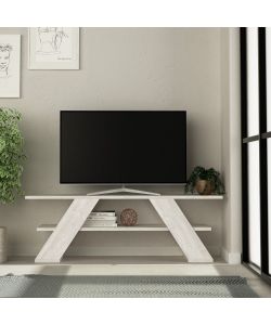 Porta TV aperto Farfalla 120 2 ripiani bianco vintage