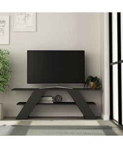 Porta TV aperto Farfalla 120 2 ripiani antracite