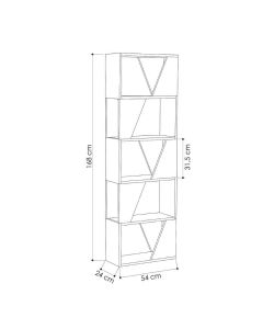 Libreria Frame bianca 5 ripiani 54x168