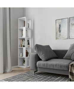 Libreria angolare Piano bianca 5 ripiani 31,4x31,4x158,9