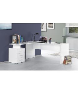 Scrivania Angolare New Selina Design Moderno Bianco Lucido