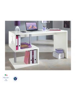 Web Furniture Scrivania Esse Bianco Lucido 140 cm - Design Moderno