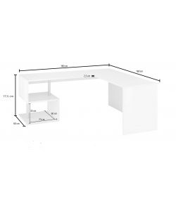 Scrivania Esse Angolare Design Moderno Bianco Lucido