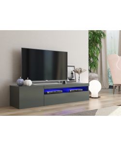 Web Furniture Porta TV Daiquiri in Melaminico Antracite Lucido - 155x40 cm