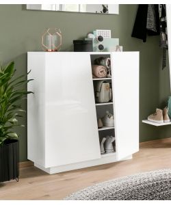 Web Furniture Scarpiera Vega Bianco Lucido - Design Italiano