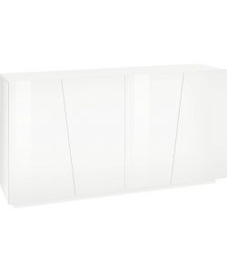 Credenza Vega Moderna 4 Ante 160 Battente Bianco Lucido