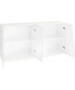 Credenza Vega Moderna 4 Ante 160 Battente Bianco Lucido