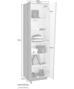 Web Furniture Armadio Vega Bianco Lucido - Salvaspazio Moderno 2 Ante
