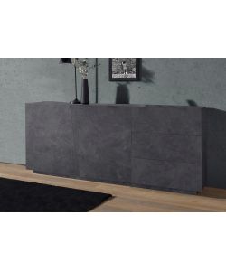 Credenza VEGA moderna 2 ante battente 3 cassetti 180  ardesia