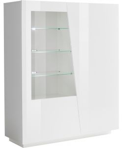 Web Furniture Vetrina VEGA Bianco Lucido - Design Moderno e Funzionale