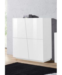 Madia VEGA moderna 4 ante battente bianco lucido