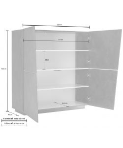 Web Furniture Madia VEGA Moderna Ardesia - Design Italiano 126x120 cm