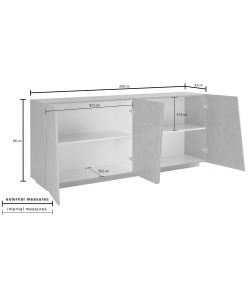Credenza VEGA moderna 4 ante battente  ardesia