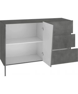 Credenza VEGA moderna 2 ante battente 3 cassetti 140  ardesia