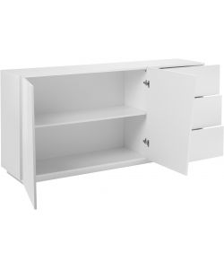 Credenza Vega Moderna 2 Ante Battente 3 Cassetti 180 Bianco Lucido