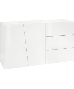 Web Furniture Credenza Moderna Bianco Lucido - 141x43x86 cm