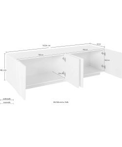 Web Furniture Mobile Porta TV Moderno 162 cm Cemento Rettangolare
