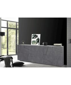 Web Furniture Credenza PING 220 cm Grigio Ardesia 4 Ante 3 Cassetti