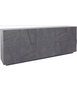 Web Furniture Credenza PING 220 cm Grigio Ardesia 4 Ante 3 Cassetti
