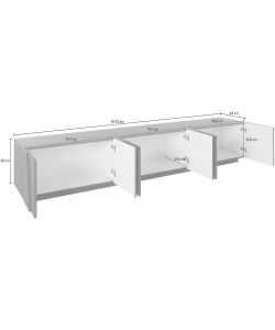 Web Furniture Mobile Porta TV Moderno 243,6x44,2x46 cm Cemento Bronx
