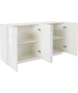 Credenza Ping Moderna 4 Ante Battente Bianco Lucido