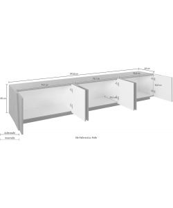 Web Furniture Mobile Porta TV PING 240 cm Ardesia Moderno Rettangolare