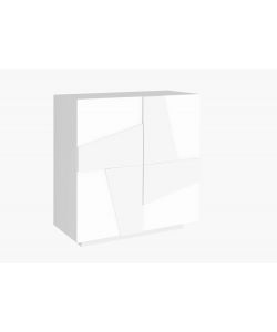 Web Furniture Scarpiera Moderna 2 Ante Bianco Lucido 81x39,2x86 cm
