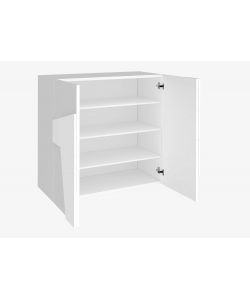 Web Furniture Scarpiera Moderna 2 Ante Bianco Lucido 81x39,2x86 cm
