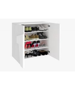 Web Furniture Scarpiera Moderna 2 Ante Bianco Lucido 81x39,2x86 cm